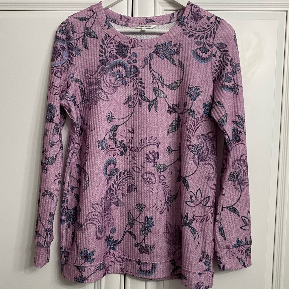 Northern Reflections Women’s Size Small Long Sleeve Crew Neck Top Purple Blue